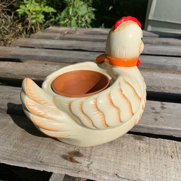 Vintage B&D Japan chicken cookie jar & planter - Picture 3 of 15
